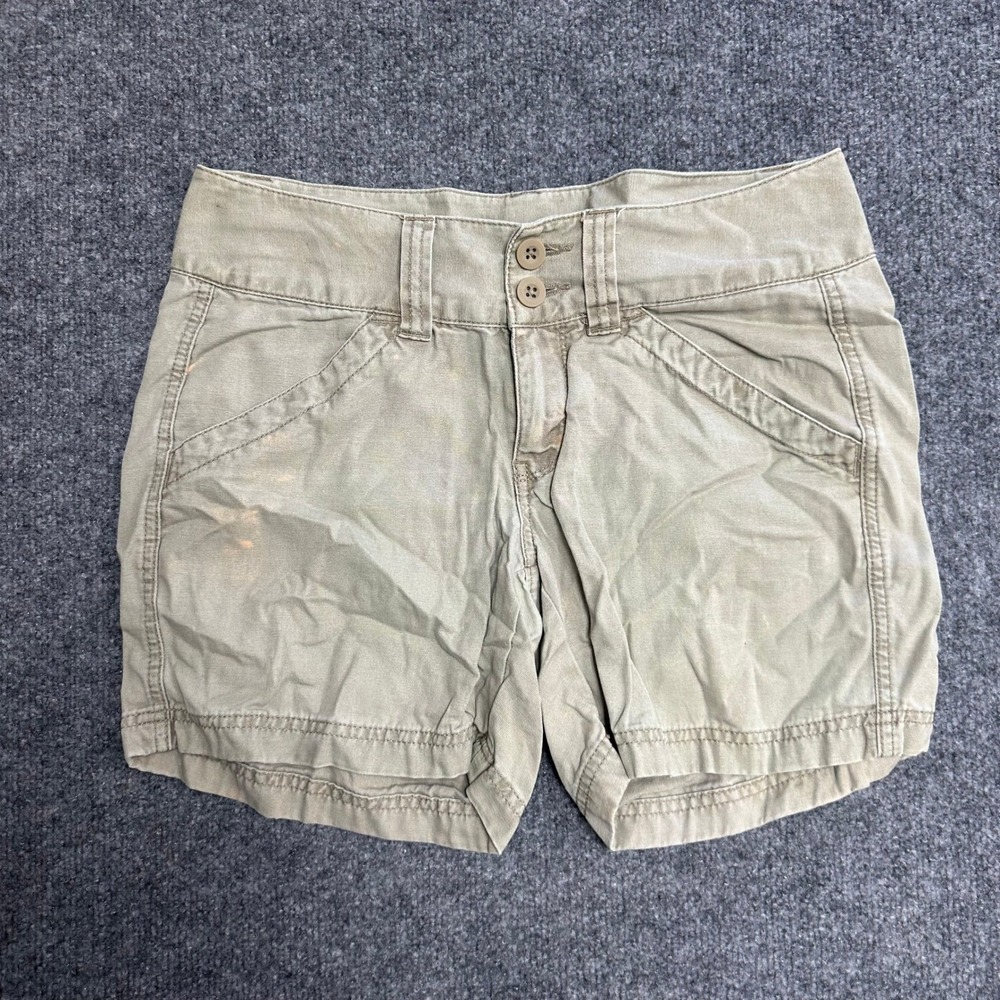The North Face Shorts Womens Size 6 Khaki Canvas Casual Hiking Outdoor Stained